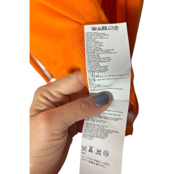 Maison Margiela MM6 Orange Knit Pleated Cape Pullover Sweater Size S Barbie Luxe - Picture 12 of 14